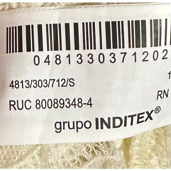 Zara Long Asymmetric Lace Dress Ivory 4813/303 Size S - Picture 10 of 12